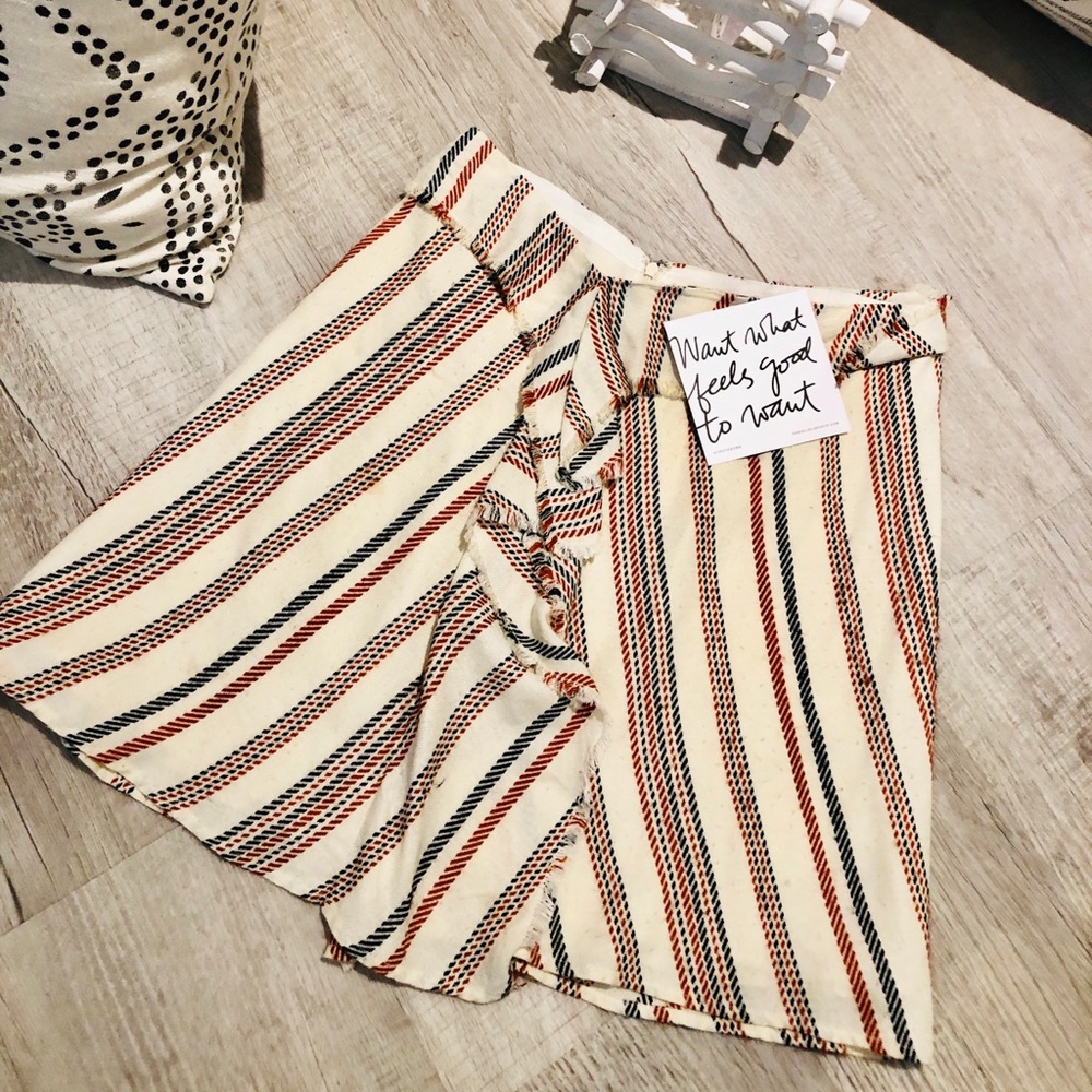 INTERMIX knit skirt w/ cascading detail